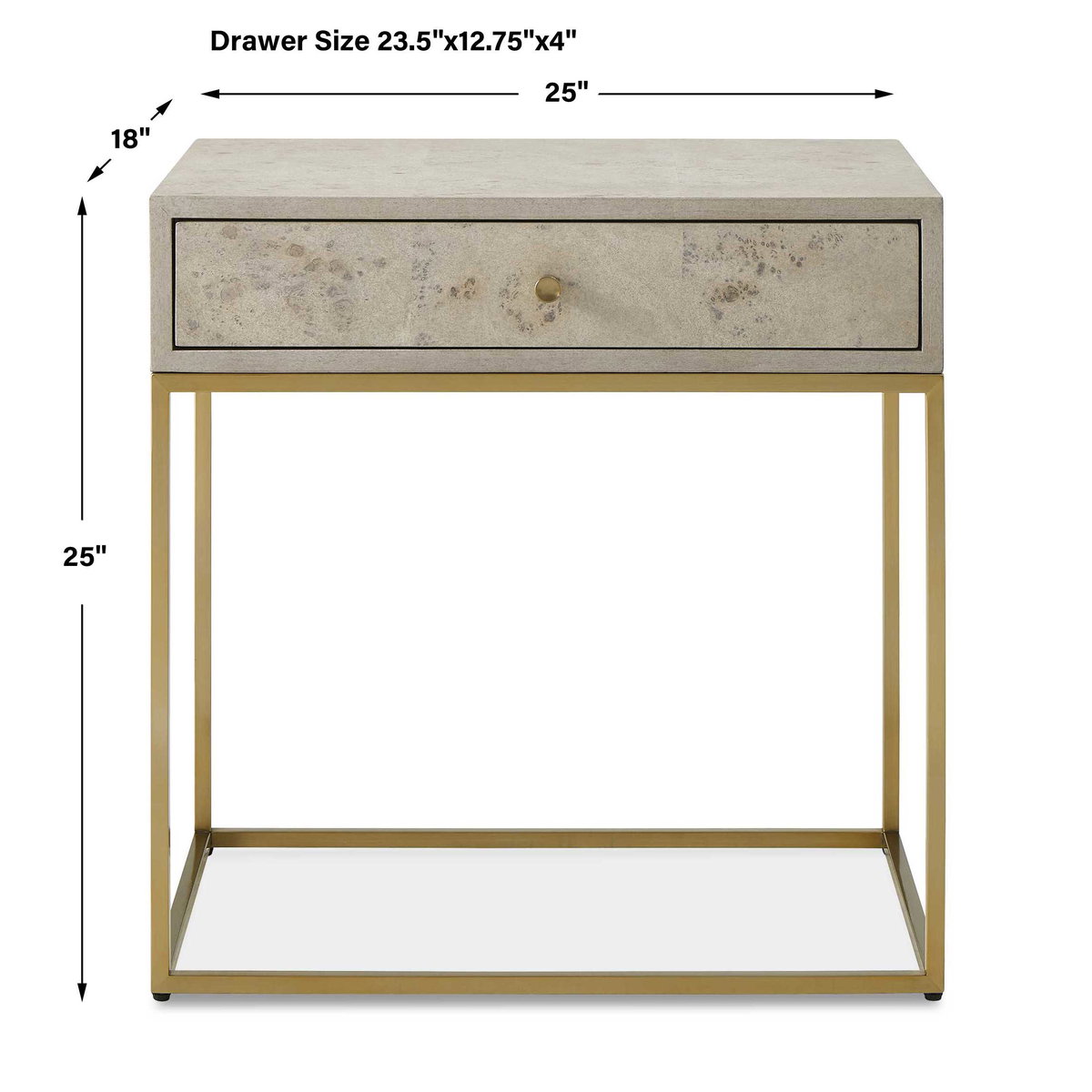 Pembrook Light Washed Side Table, Side & End Table by Uttermost, 25" width x 25" height x 18" depth View 3