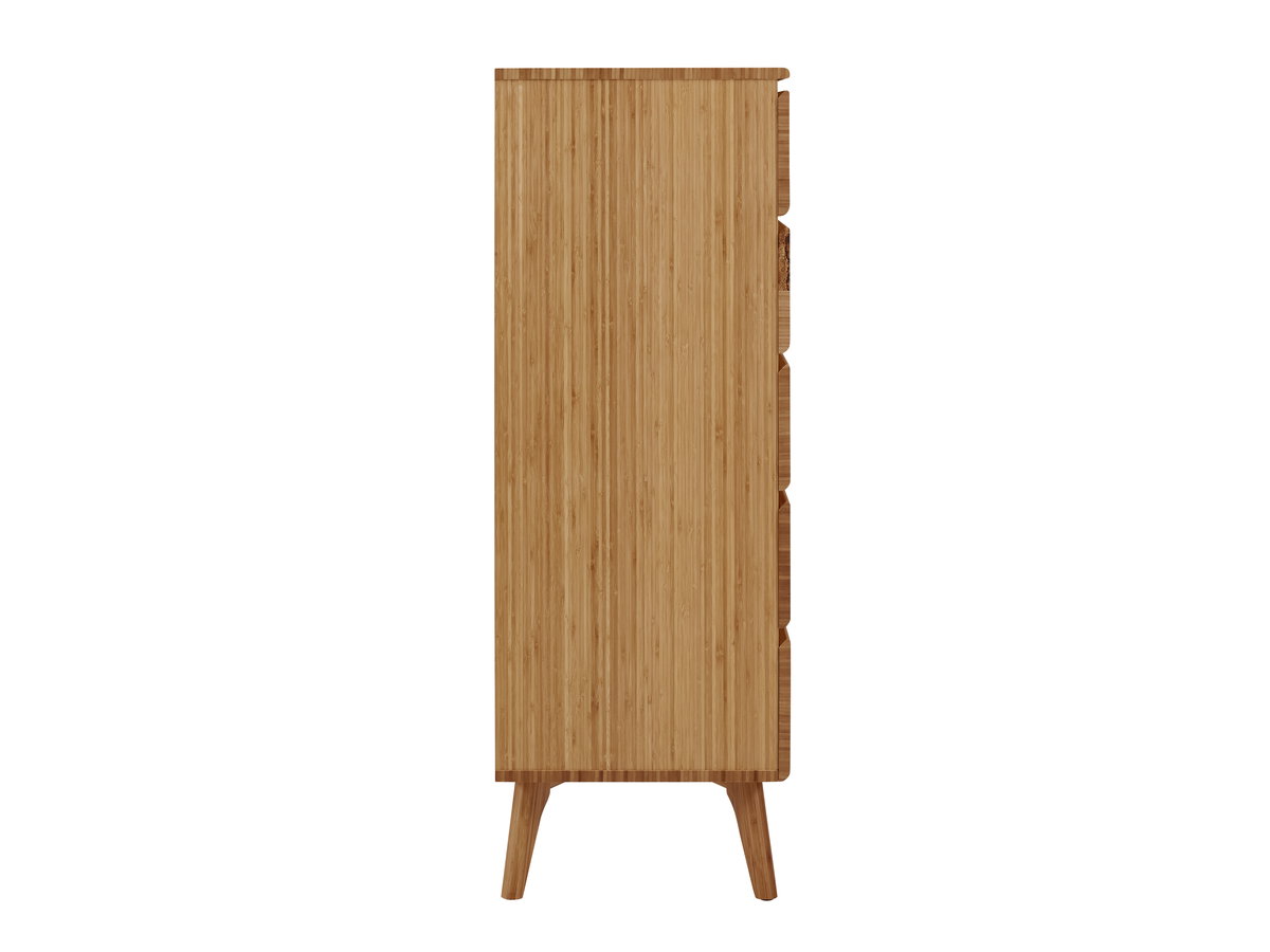 Azara Five Drawer High Chest, Caramelized, Dresser by Greenington, 19" length x 32" width x 53" height View 8