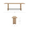 Madison Console Table Natural, by Moe's Home, 86" width x 33.07" height x 20" depth thumbnail 9