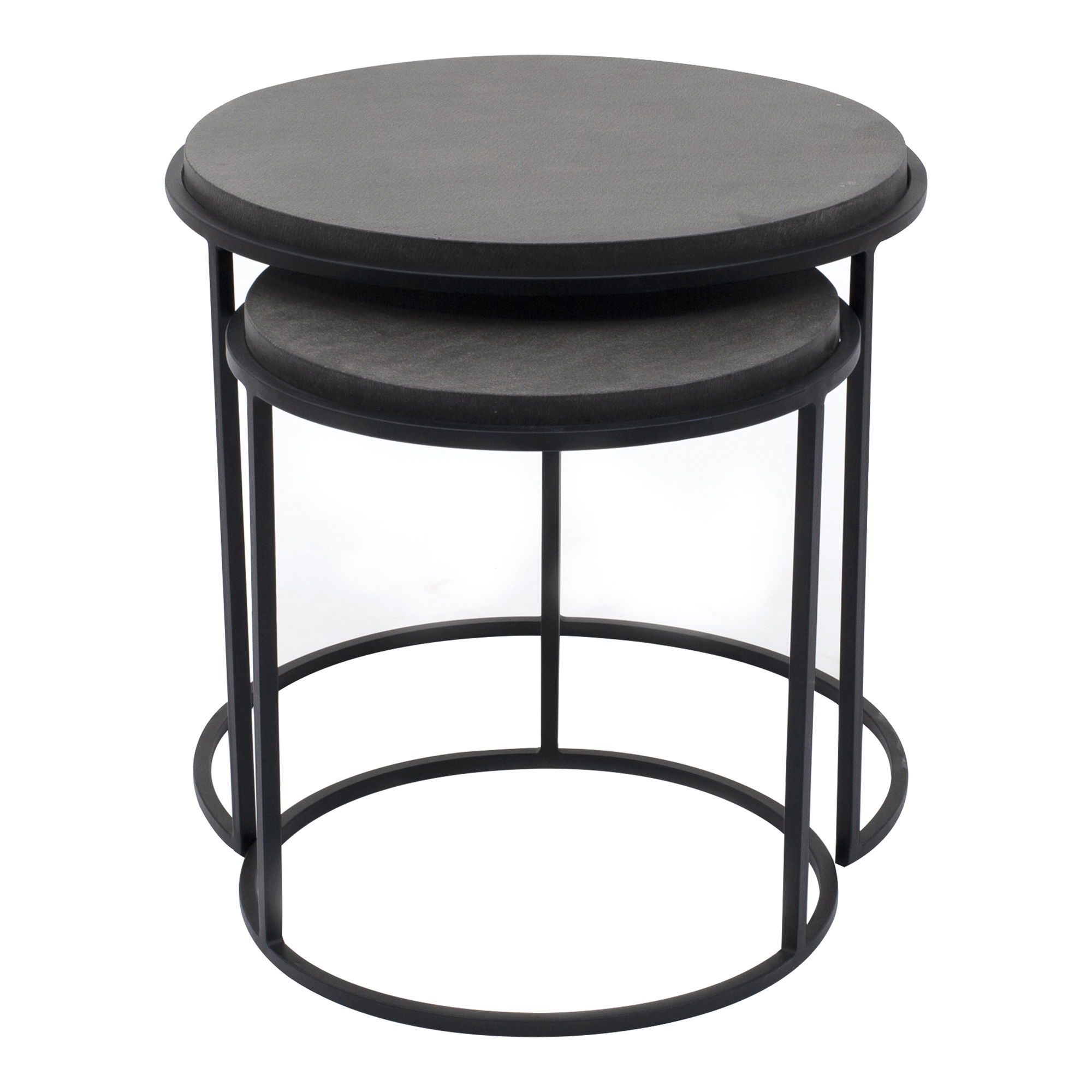 Roost Nesting Tables Black Set Of 2, Side & End Table by Moe's Home, 19.75" width x 18.25" height x 19.75" depth View 3