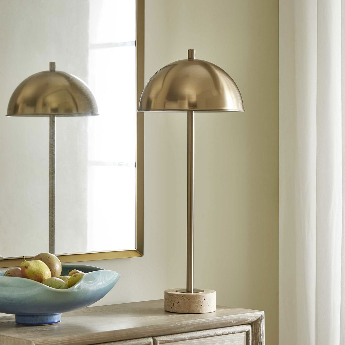 Dunham Brass Buffet Lamp, Table Lamp by Uttermost, 11.75" width x 28.25" height x 11.75" depth View 4