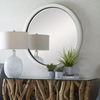 Granada Whitewash Round Mirror thumbnail 1