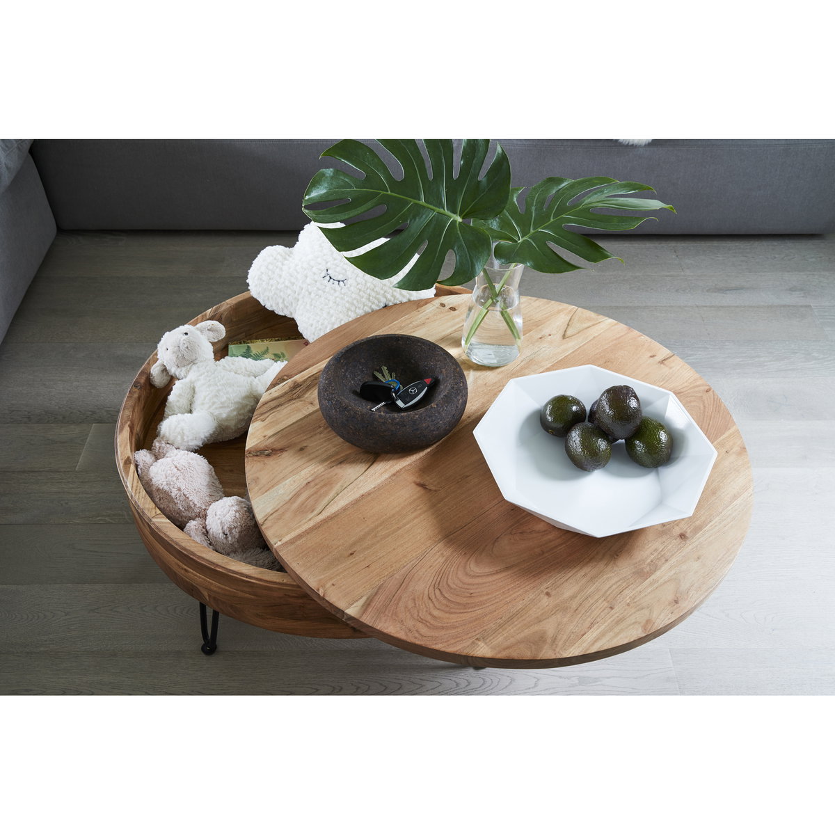 Privado Storage Coffee Table Natural, by Moe's Home, 31" width x 16" height x 31" depth View 6