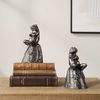 Daydreaming Frogs Aged Silver Bookends Set/2 thumbnail 2