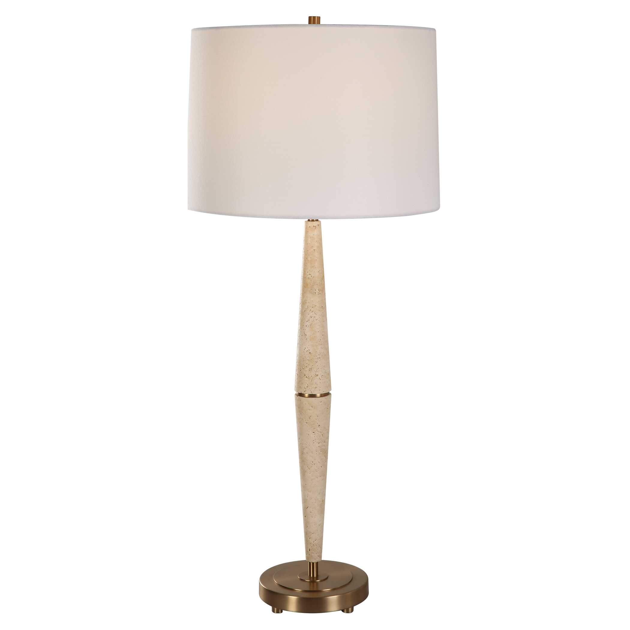 Palu Travertine Table Lamp, by Uttermost, 16" width x 37.5" height x 16" depth View 1