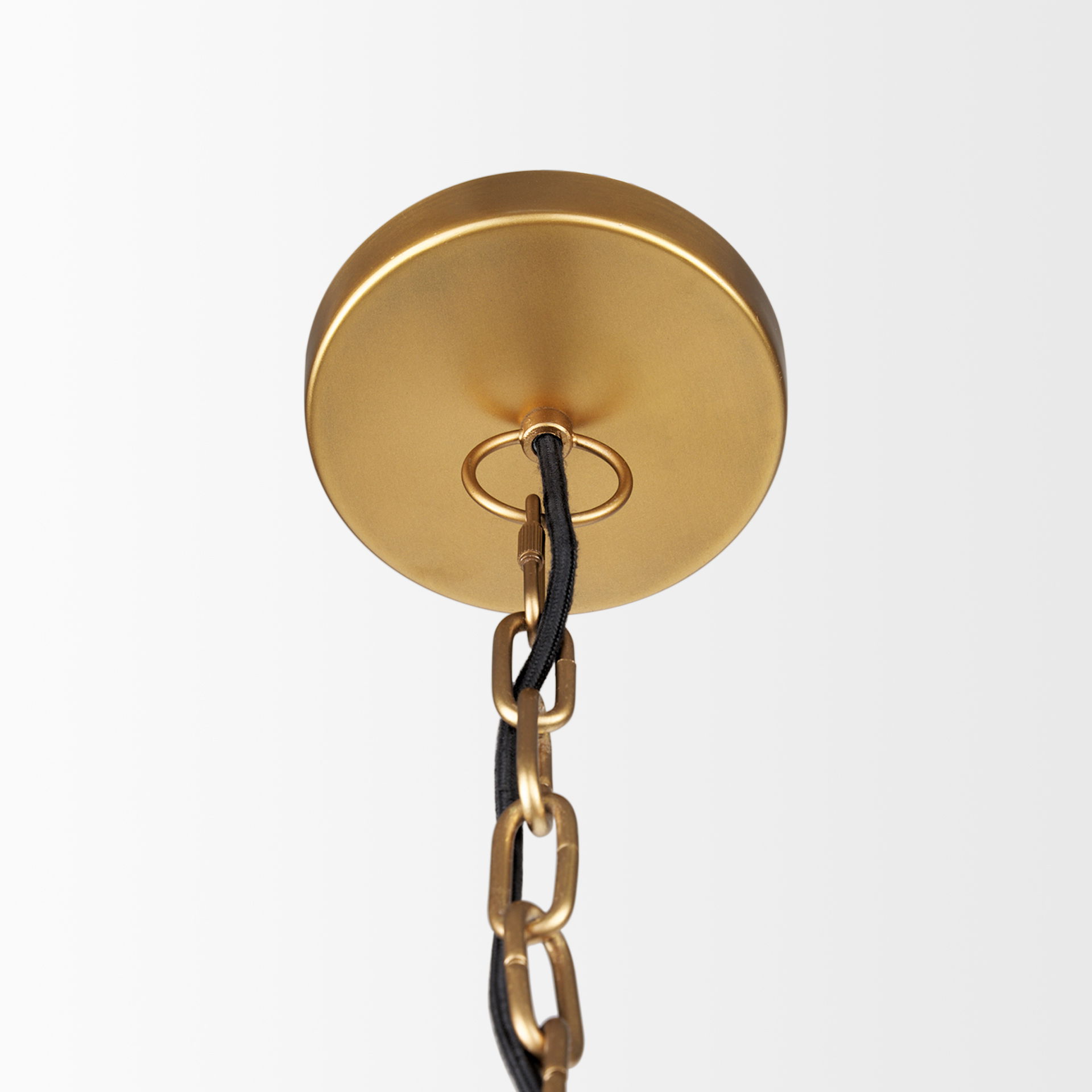 Karina 24' Round Brass-tone Hammered Metal Dome  Pendant Light large image 