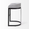 Hollyfield Low Back 32.7in Seat Counter Stool | II Gray Fabric with Bar, Counter & Bar Stool by Mercana, 20.5" length x 19.7" width x 32.7" height thumbnail 4