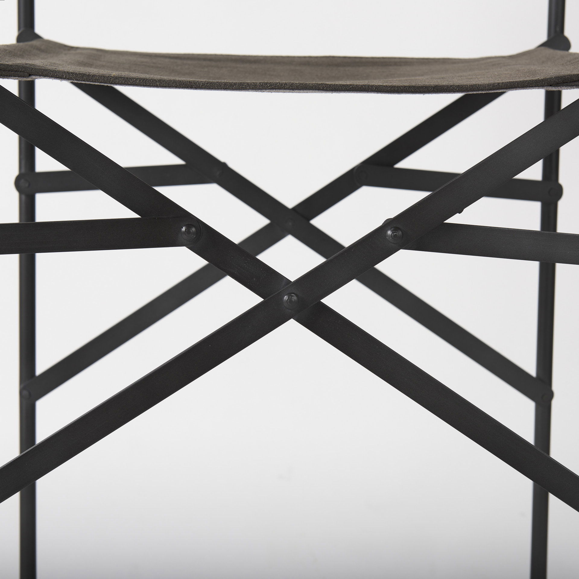 Direttore 19.3L x 19.3W x 40.2H Brown/Gray Suede with Metal Frame Counter Stool, Counter & Bar Stool by Mercana, 19.3" length x 20" width x 40.2" height View 9