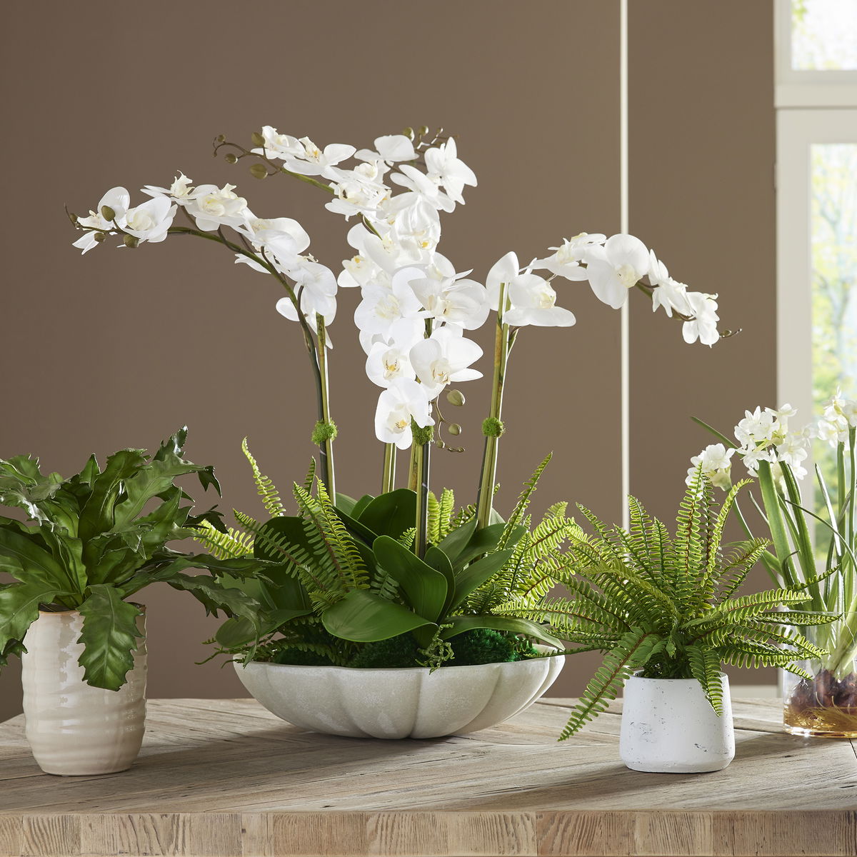 Flourish Orchid Centerpiece, Artificial Plants & Flower by Uttermost, 33" width x 36" height x 33" depth View 2