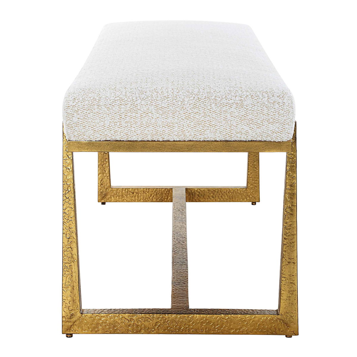 Midas Antique Gold Bench, Furniture by Uttermost, 60" width x 19.5" height x 18" depth View 6