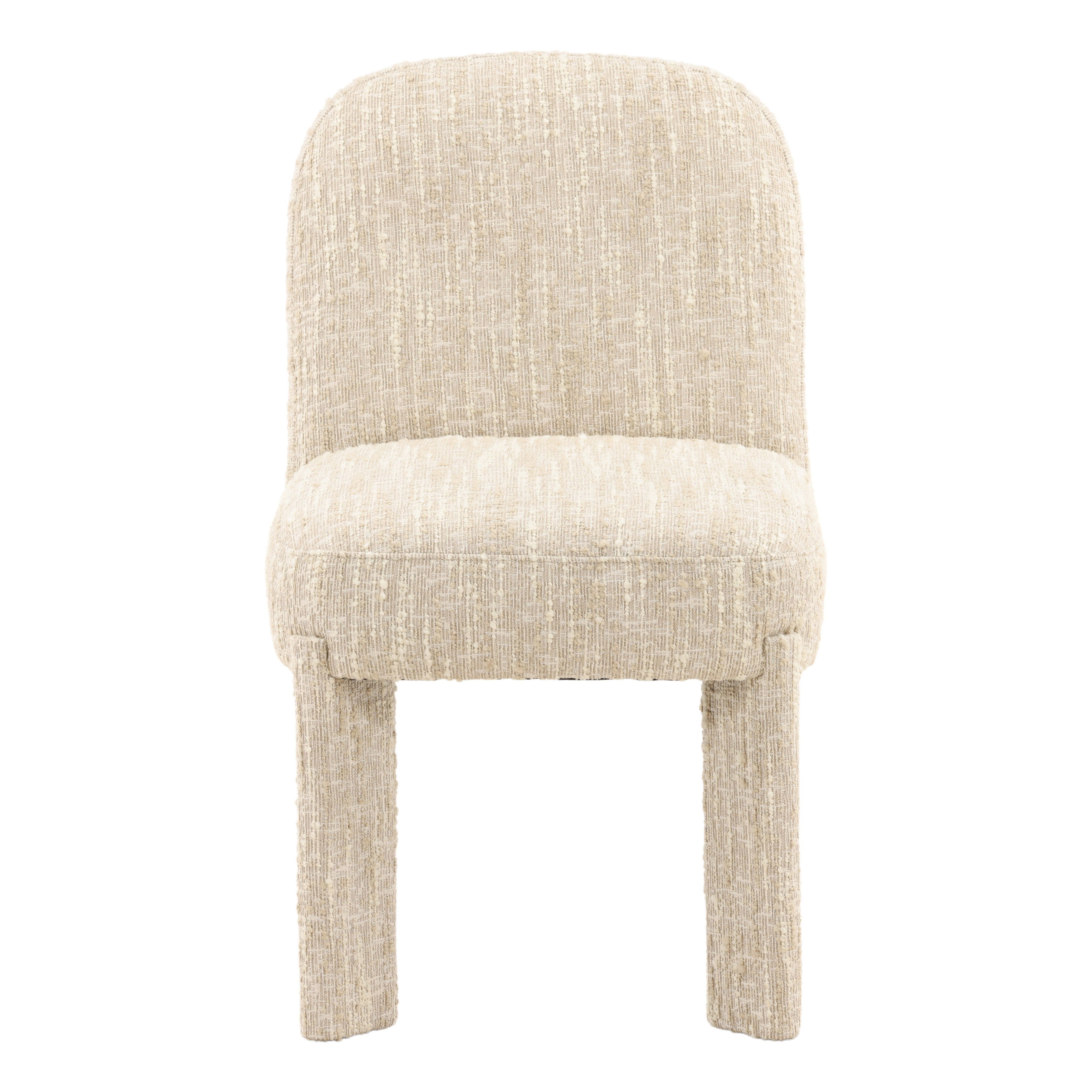 Briella Dining Chair Beige, by Dovetail, 20" width x 34" height x 25" depth View 2