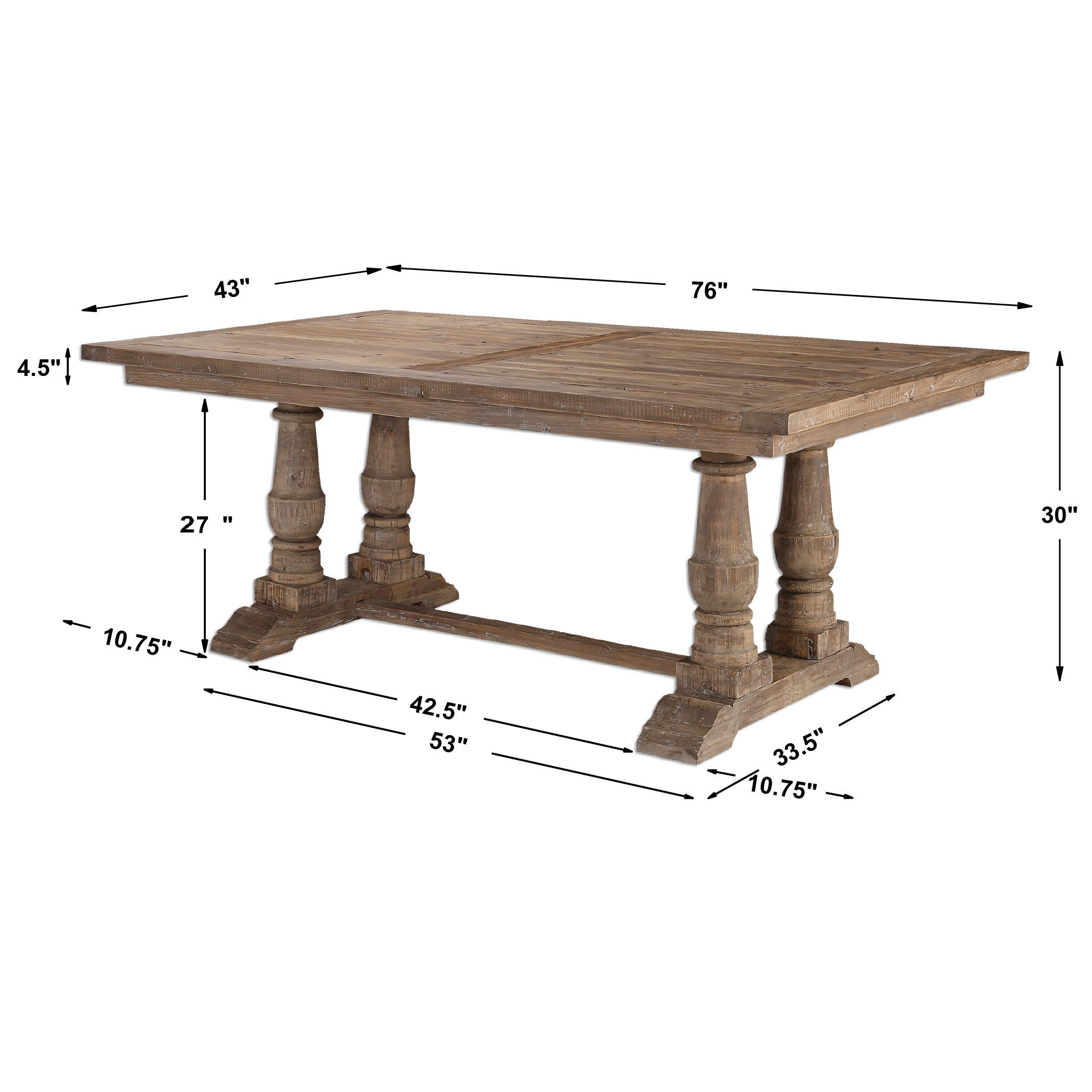 Stratford Salvaged Wood Dining Table large image 