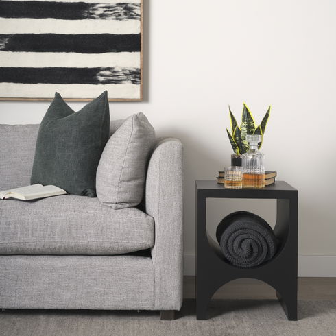 Sobi Matte Black Square Metal Side Table