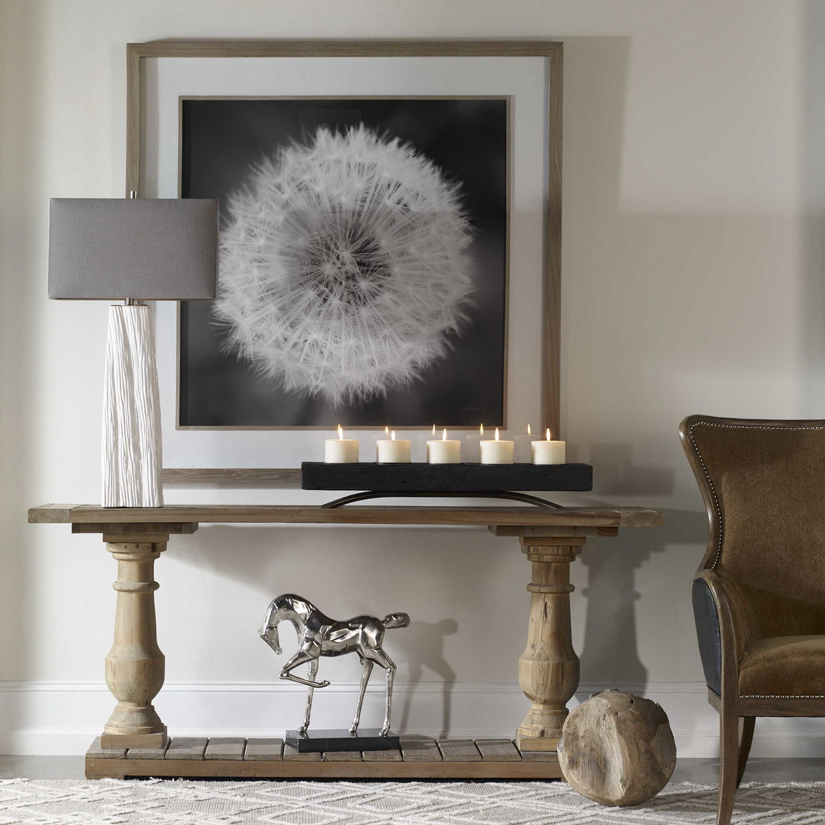 Sycamore White Table Lamp, by Uttermost, 19" width x 36" height x 11" depth View 4