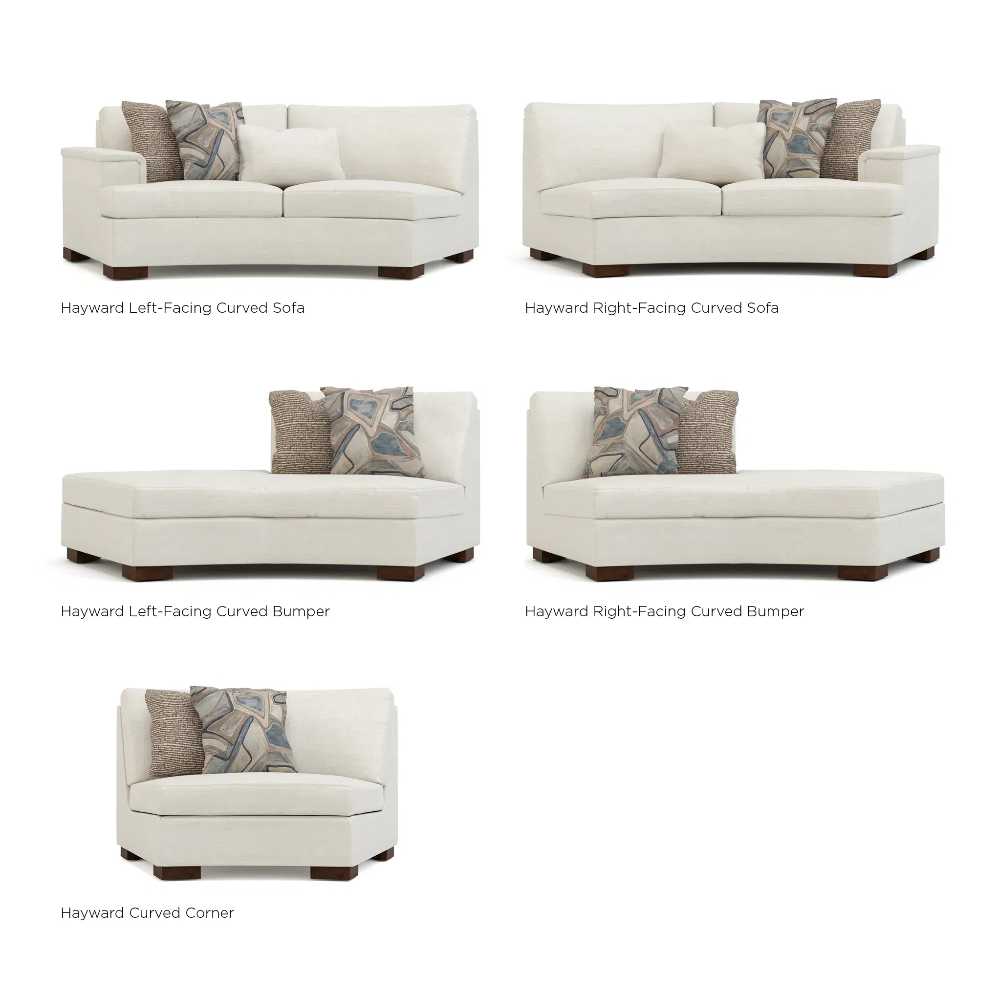 Hayward LF Curved Sofa, Sectional Sofa by Stickley, 92" width x 35" height x 47.5" depth View 2