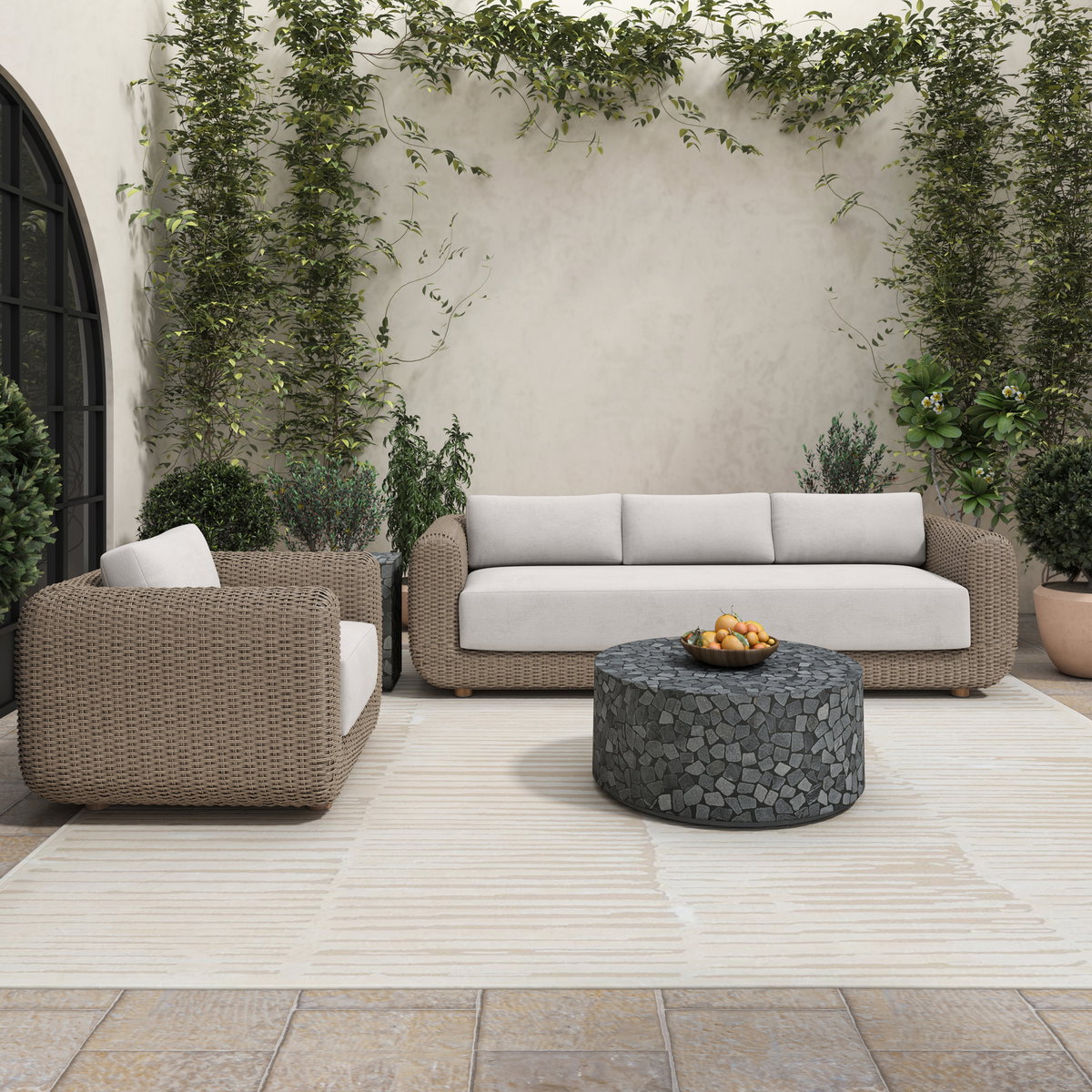 Kiri Outdoor Coffee Table Black, Outdoor Table by Moe's Home, 2'11.4" width x 1'3.7" height x 2'11.4" depth View 6