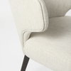 Niles Wingback Dining Side Chair | Cream Fabric with Dark Brown Wooden, Dining Chair by Mercana, 21.65" length x 25" width x 31.89" height thumbnail 12