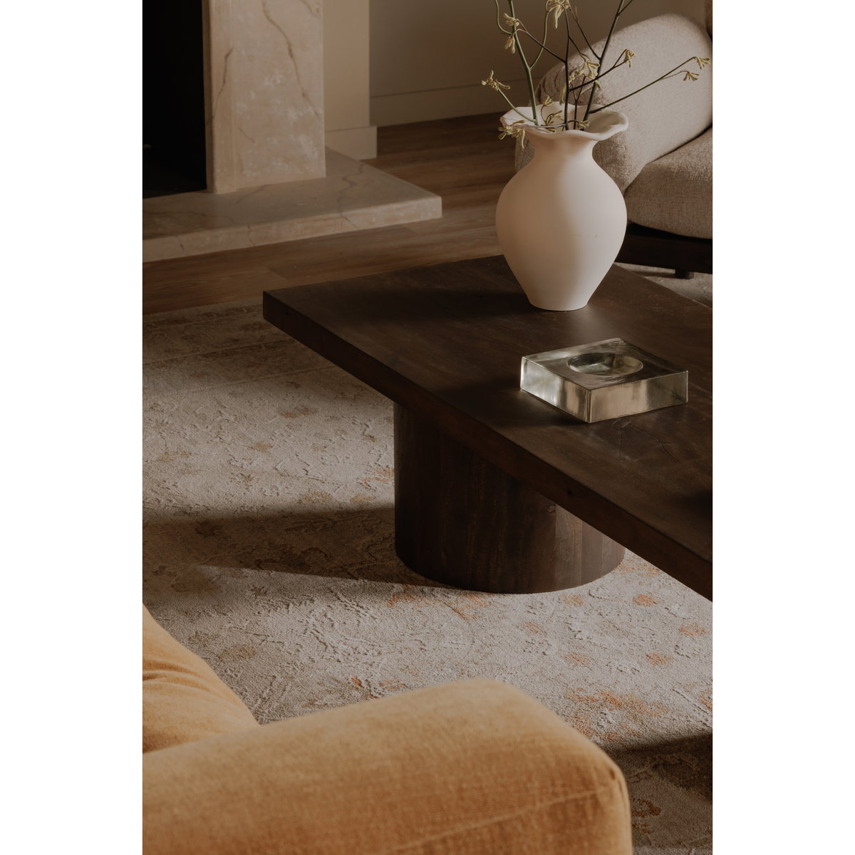 Hadley Coffee Table Warm Brown, by Moe's Home, 60" width x 16" height x 24" depth View 7