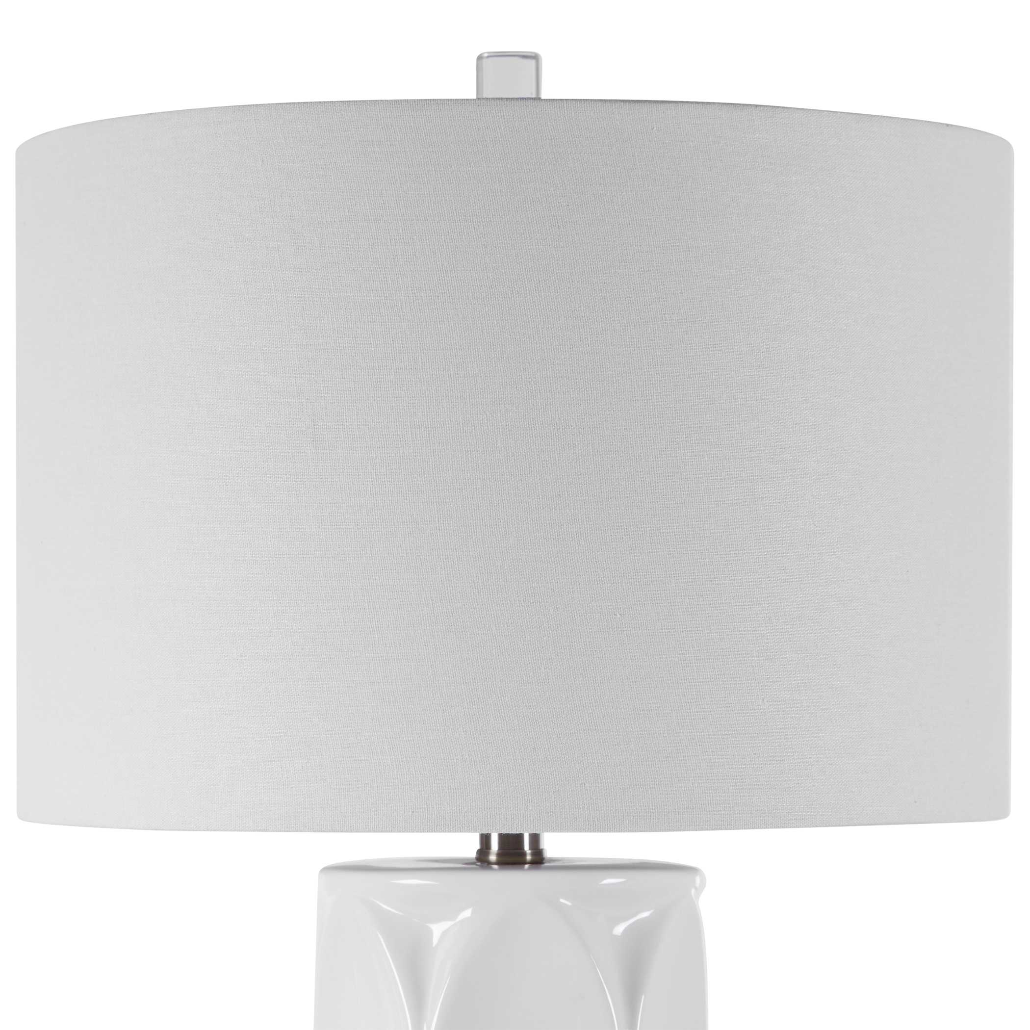 Sinclair White Table Lamp, by Uttermost, 15" width x 26" height x 15" depth View 5