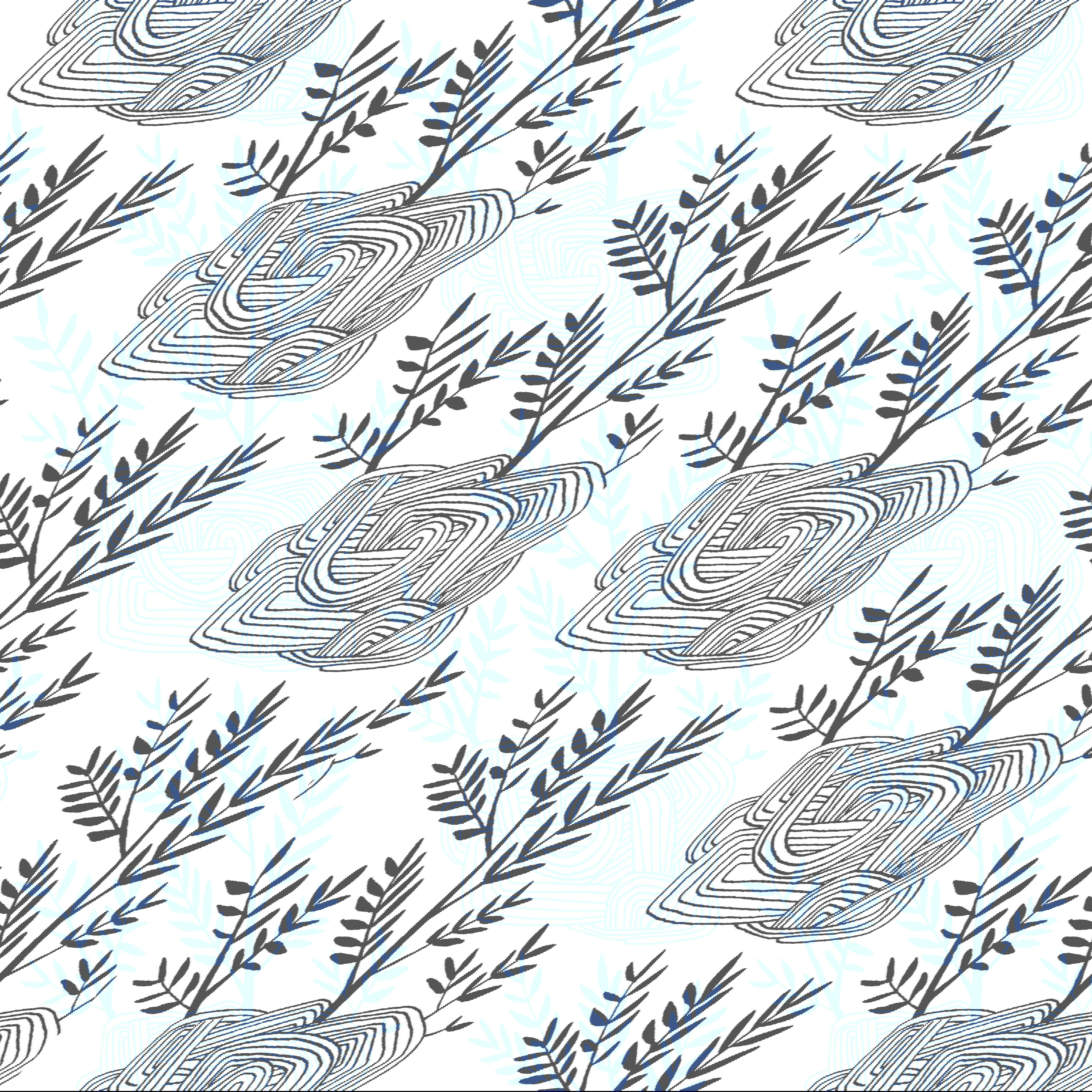 Seedlings Blue Peel & Stick Wallpaper large image 