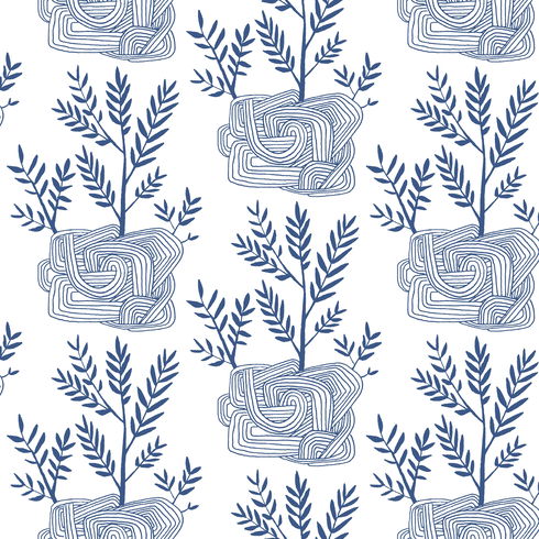 Seedlings Blue Peel & Stick Wallpaper