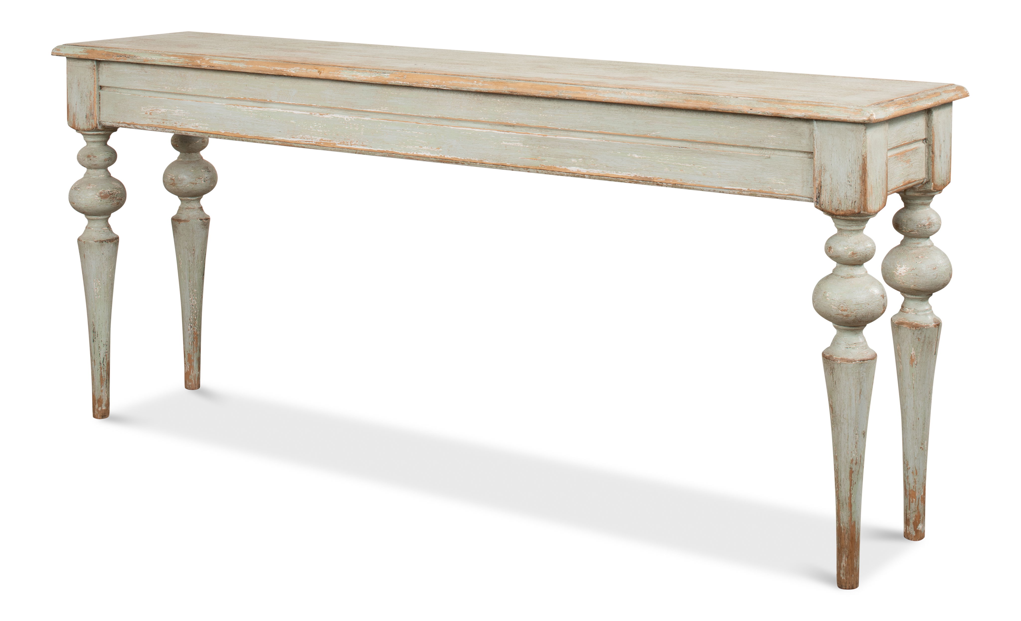 Hudson Console, Sage, Console Table by Sarreid, 73" length x 16" width x 31" height View 1
