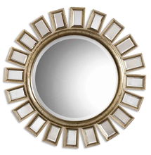 Online Designer Living Room Cyrus Round Silver Mirror