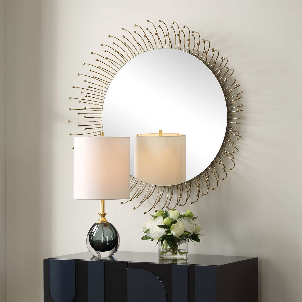 AGA ROUND MIRROR, by Uttermost, 31" width x 31" height x 5.5" depth View 4