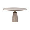 Maxwell 54' Round Pedestal Dining Table | Modern | Brown Wood & Brown Wood/Gold Metal | Seats 4, by Mercana, 54" length x 54" width x 30" height thumbnail 1