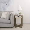 Faye (Set of 2) 19L x 19W x 26H Beige Finished Wood with Gold Metal Base Accent Tables, Side & End Table by Mercana, 19" length x 19" width x 26" height thumbnail 3