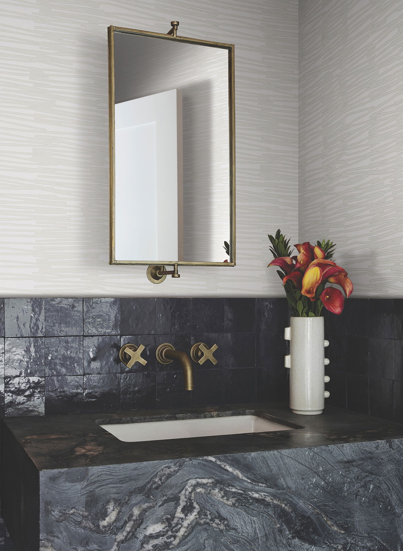 Water Reed Thatch Ivory & Glint Wallpaper Water Reed Thatch Ivory & Glint Wallpaper large image
