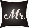 Mr & Mrs Accent Pillow, Decorative Pillow by Surya, 16" length x 16" width thumbnail