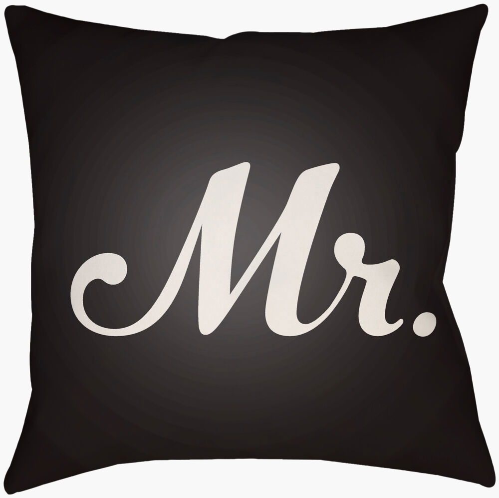 Mr & Mrs Accent Pillow, Decorative Pillow by Surya, 20" length x 20" width