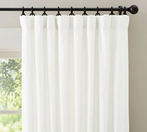 Online Designer Bedroom Emery Linen Blackout Curtain, 50 x 96", White