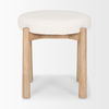 Shaiden Brown Wood with Cream Fabric Stool thumbnail 3