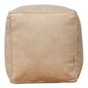 Sunday Afternoon Leather Cube  Taupe, by Sarreid, 1'3" length x 1'3" width x 1'4" height thumbnail 3
