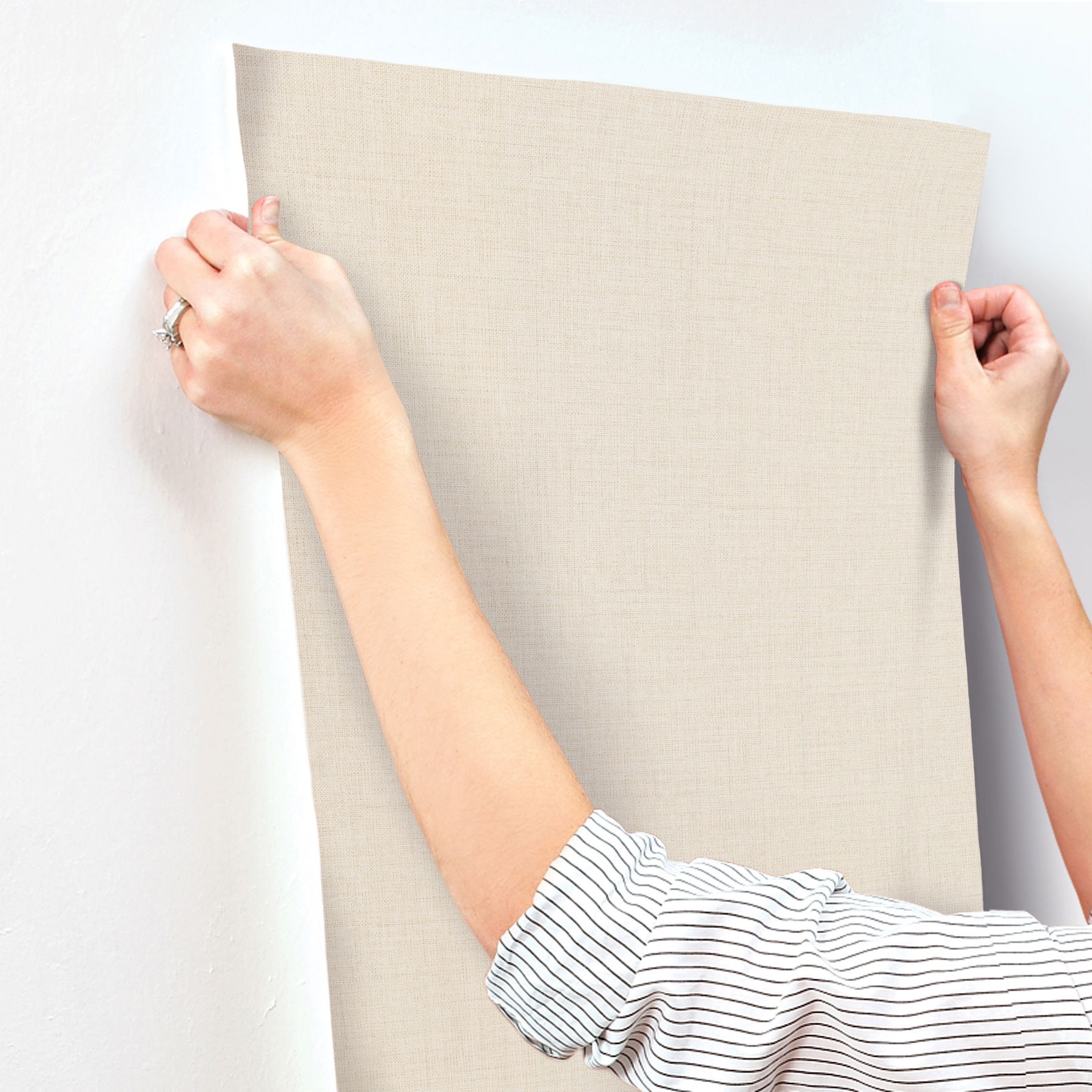 Gesso Weave Ivory Wallpaper large image 