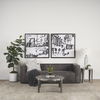 Jenna Cream with Black Print Linen Square Decorative Pillow Cover thumbnail 2