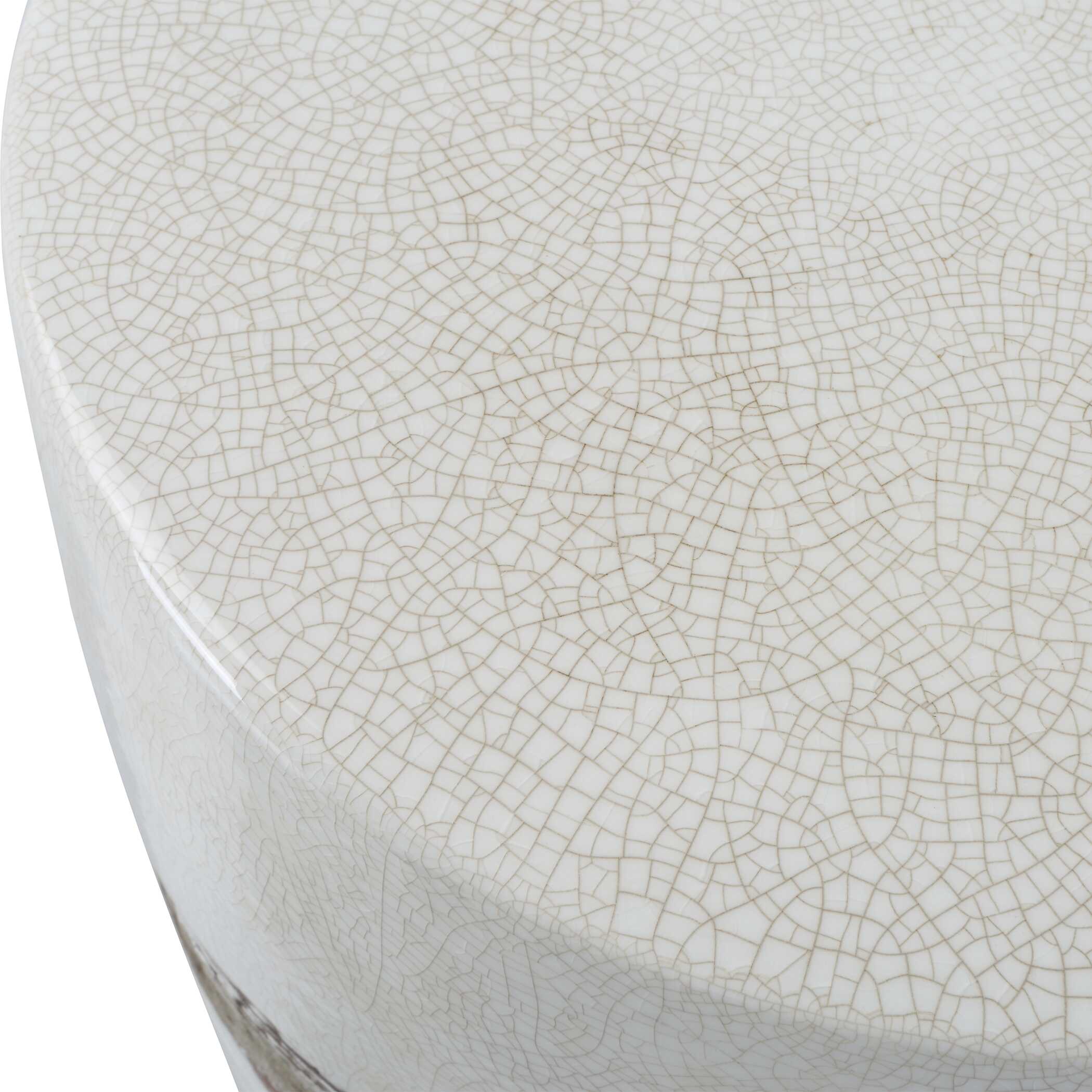 Comanche White Ceramic Garden Stool, Furniture by Uttermost, 13" width x 18" height x 13" depth View 6