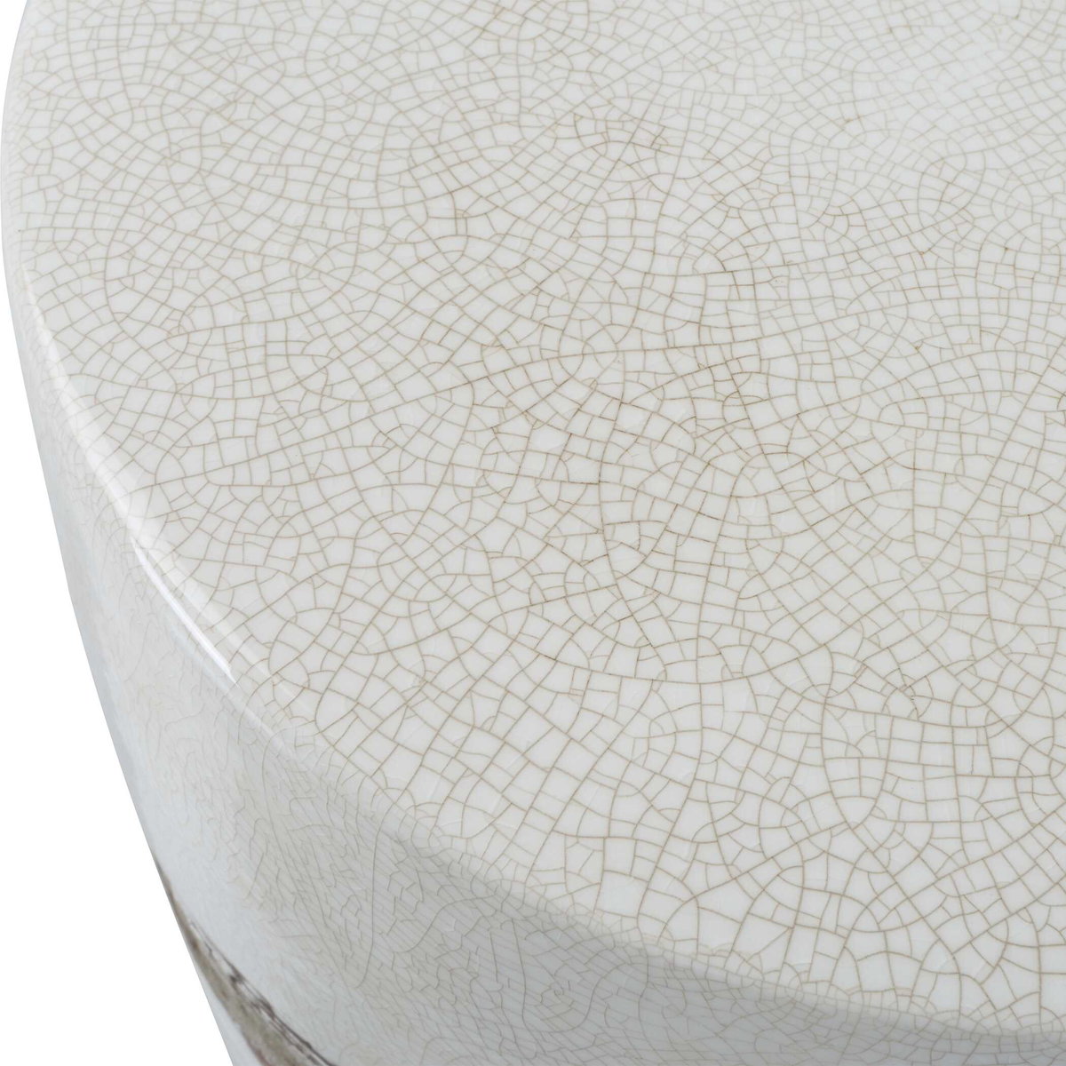 Comanche White Ceramic Garden Stool, Side & End Table by Uttermost, 13" width x 18" height x 13" depth View 6