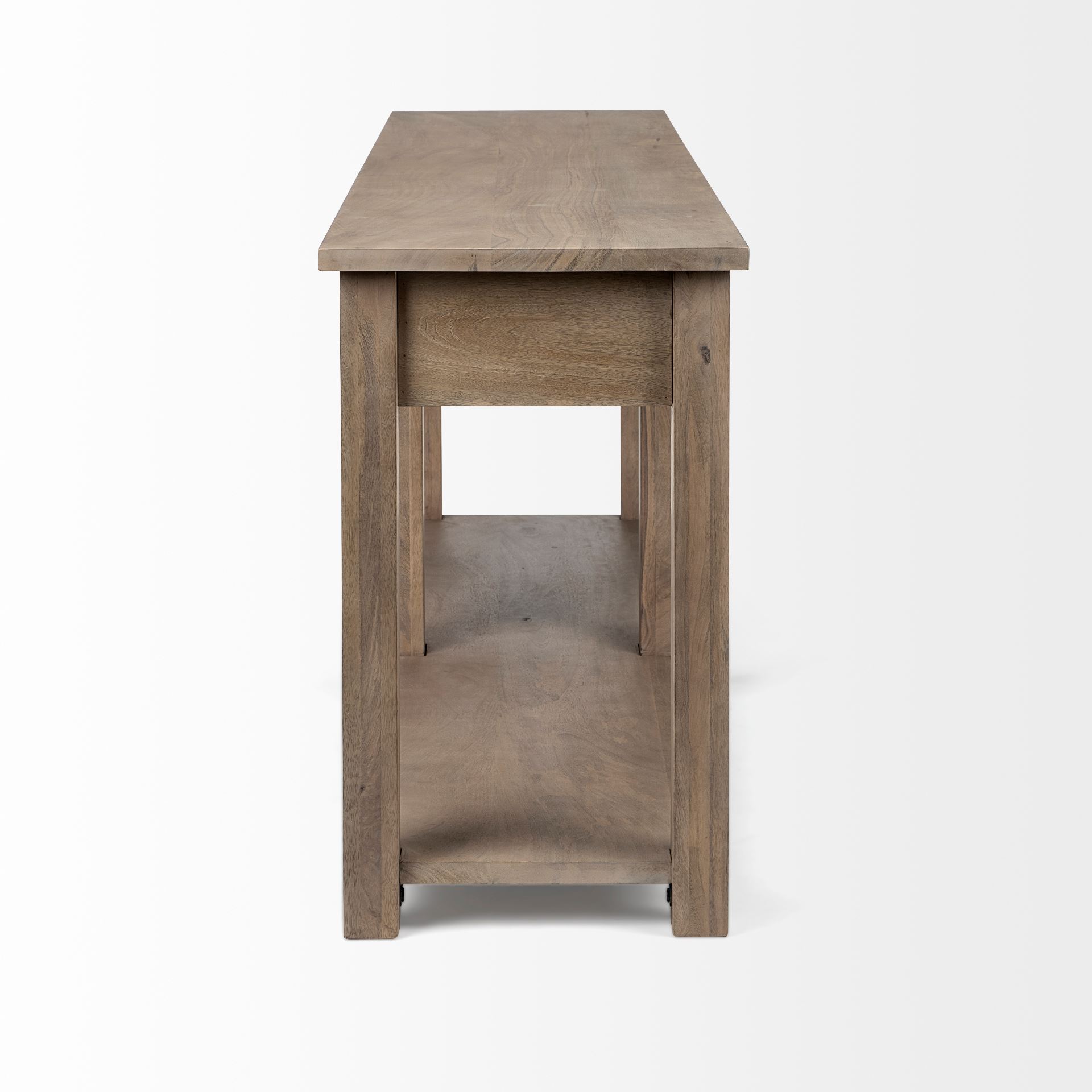 Harrelson III 72L x 18W Brown Wood 4 Drawer Console Table large image 