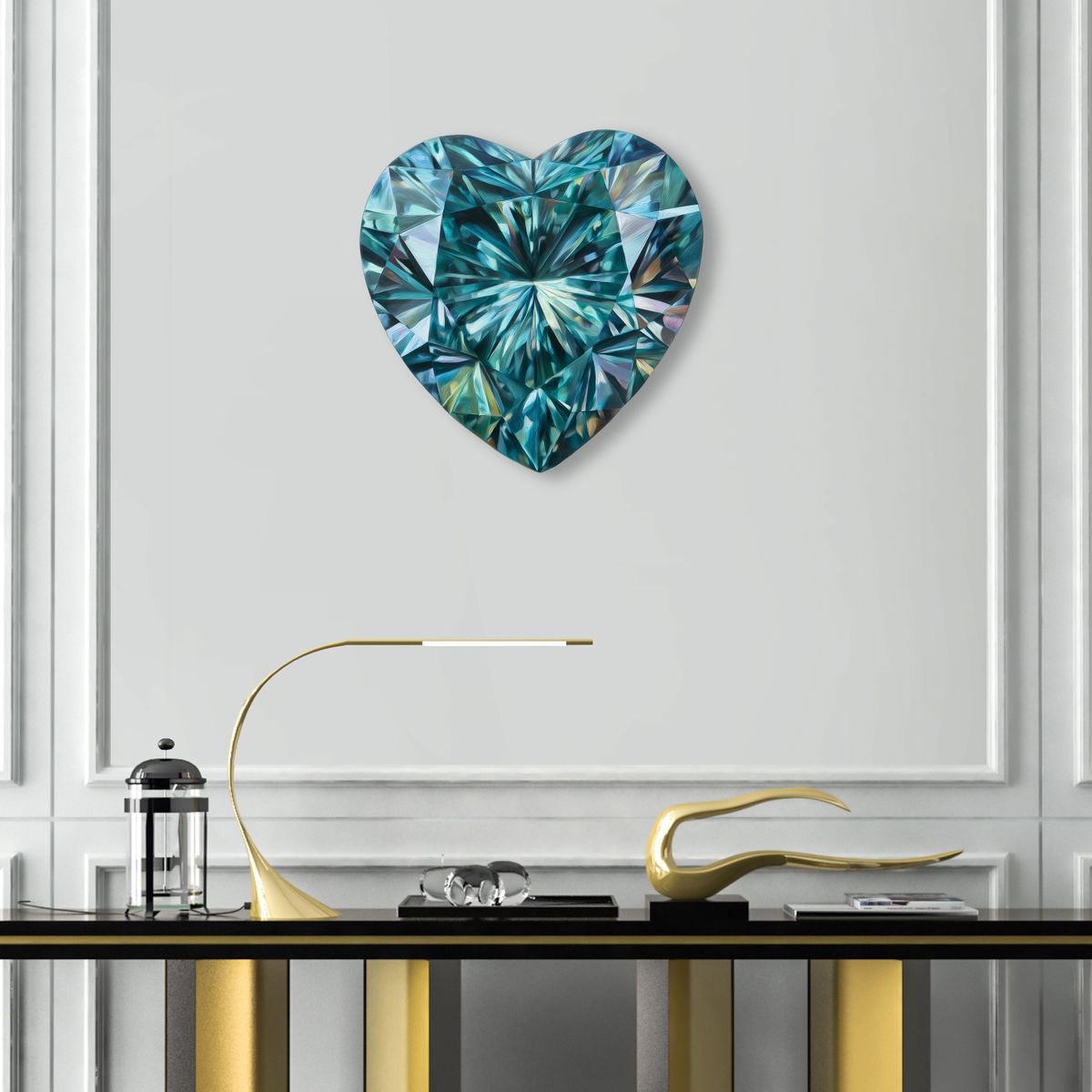 Teal Dawn Heart (No Embellishment), by Oliver Gal,  24 View 2