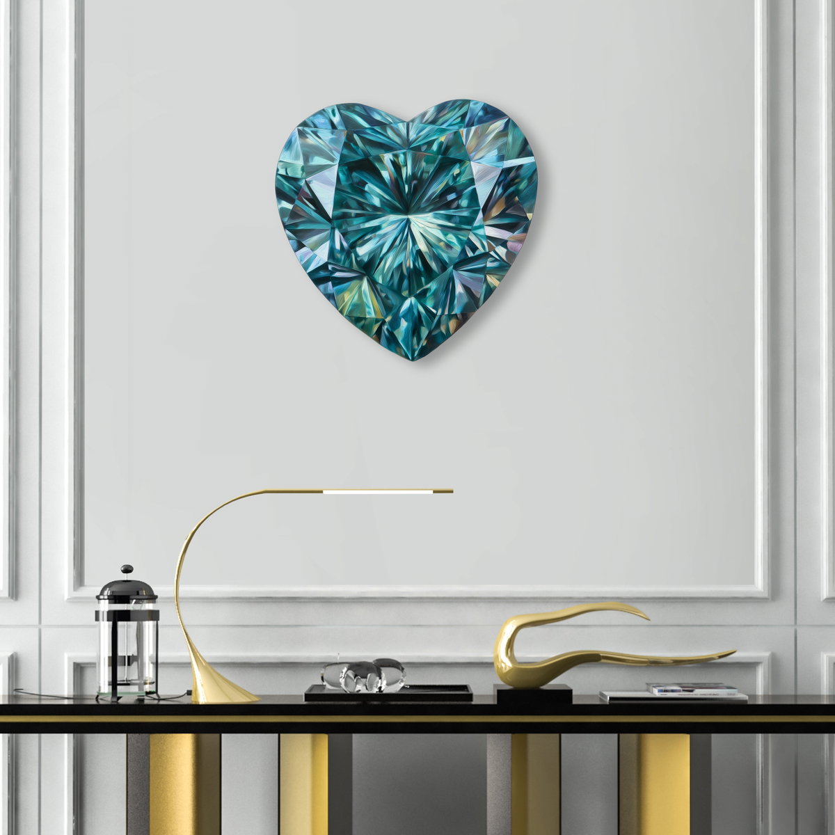 Teal Dawn Heart (No Embellishment), by Oliver Gal,  24 View 2