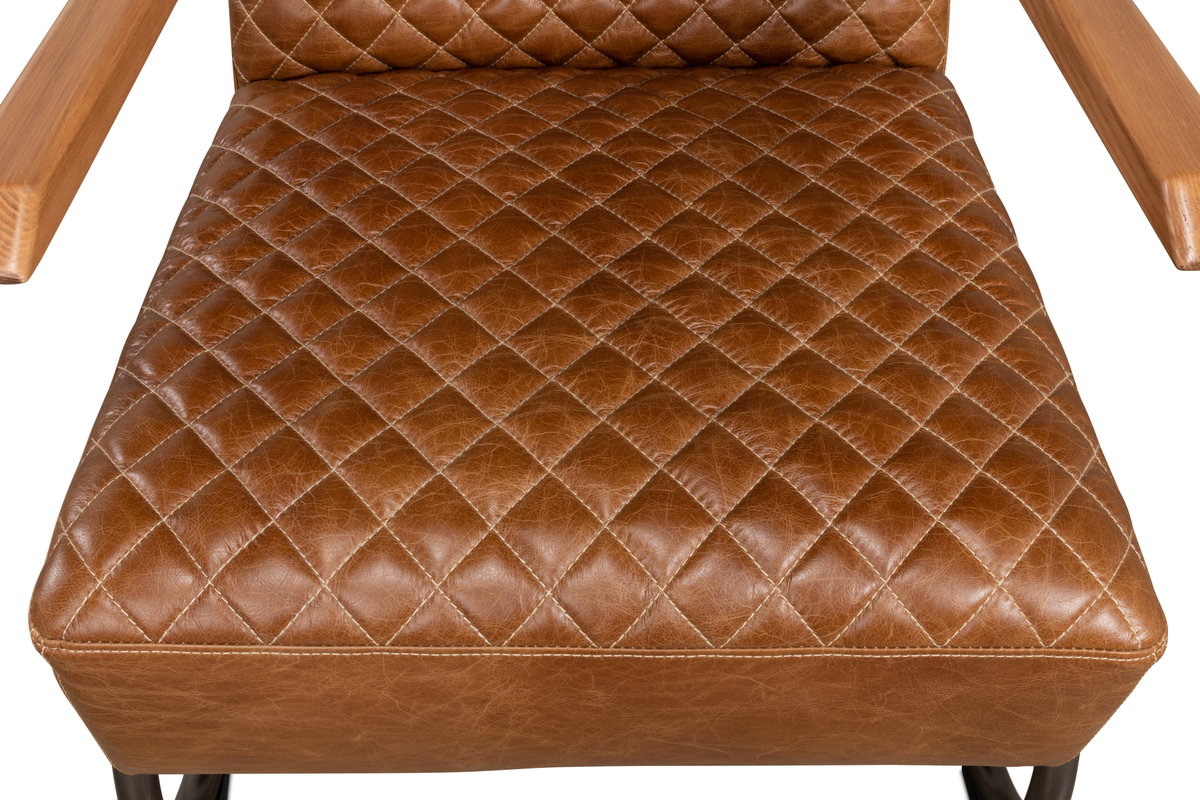 Beverly Hills Chair  Cuba Brown Leather, by Sarreid, 2'9" length x 2'4" width x 2'9" height View 8