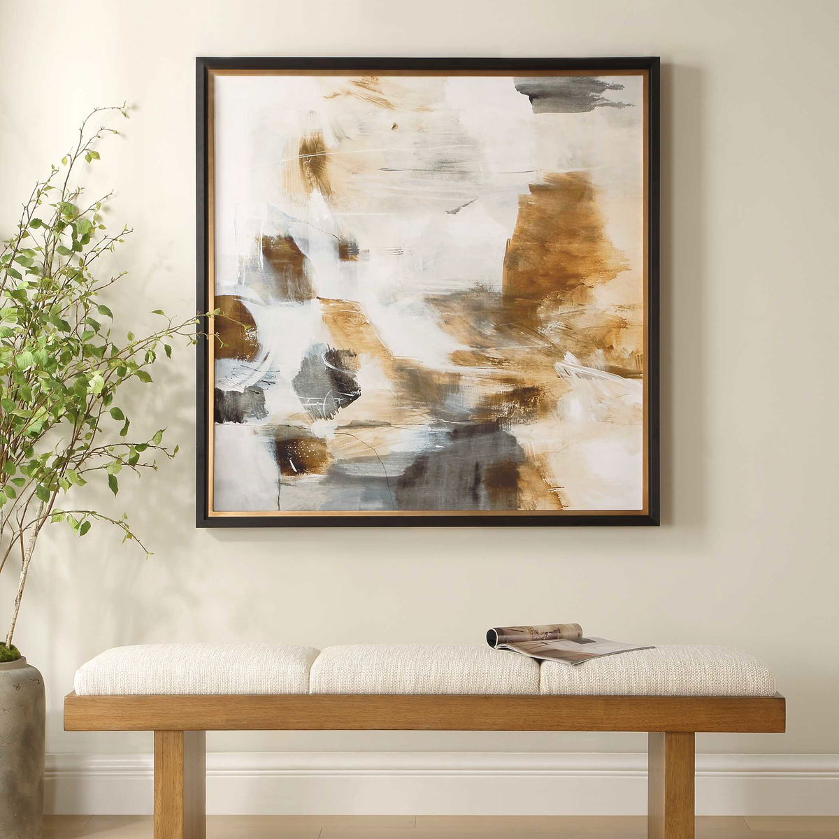 Ancient Story Framed Abstract Print, Art by Uttermost, 45.62" width x 45.62" height x 2" depth View 2