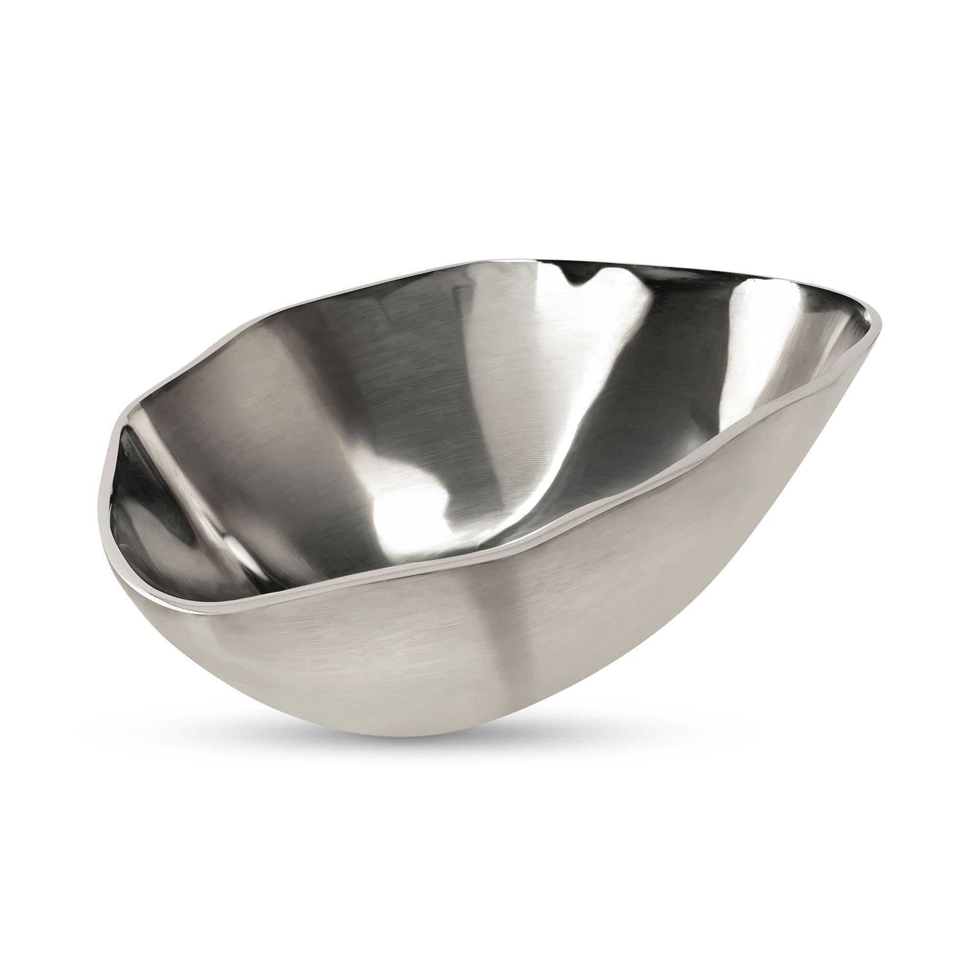 Forde Decorative Bowl Silver, Trays & Platter by Moe's Home, 11" width x 4.5" height x 7" depth View 3