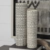 Uhura II Large Cream Black Patterned Cylindrical Ceramic Vase, by Mercana, 4.72" length x 4.72" width x 16.54" height thumbnail 3