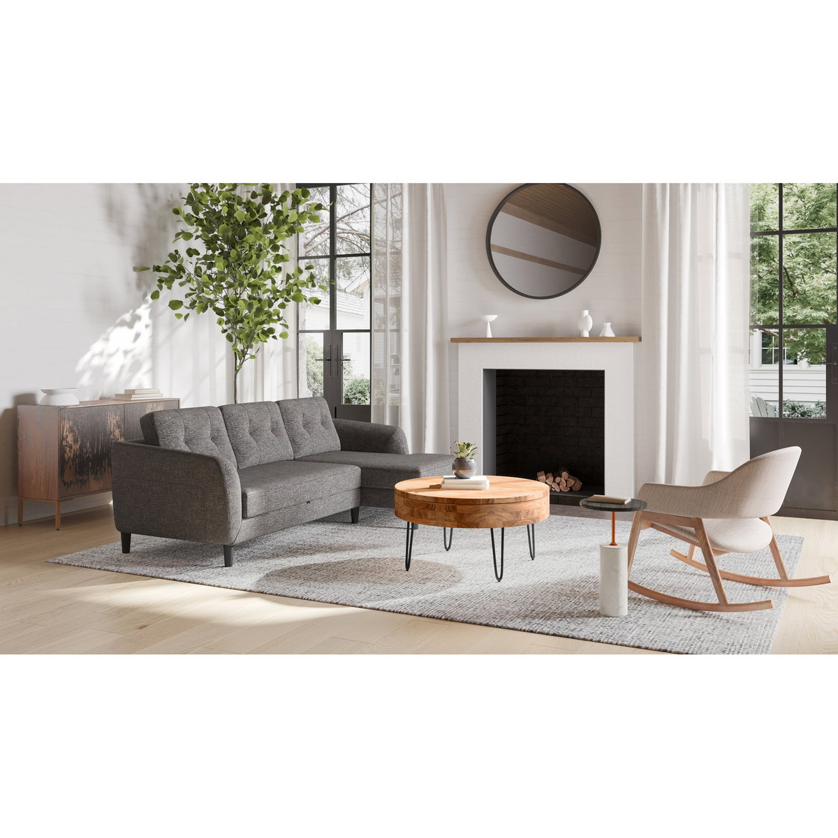 Dusk Accent Table Black, Side & End Table by Moe's Home, 12" width x 20.5" height x 12" depth View 6