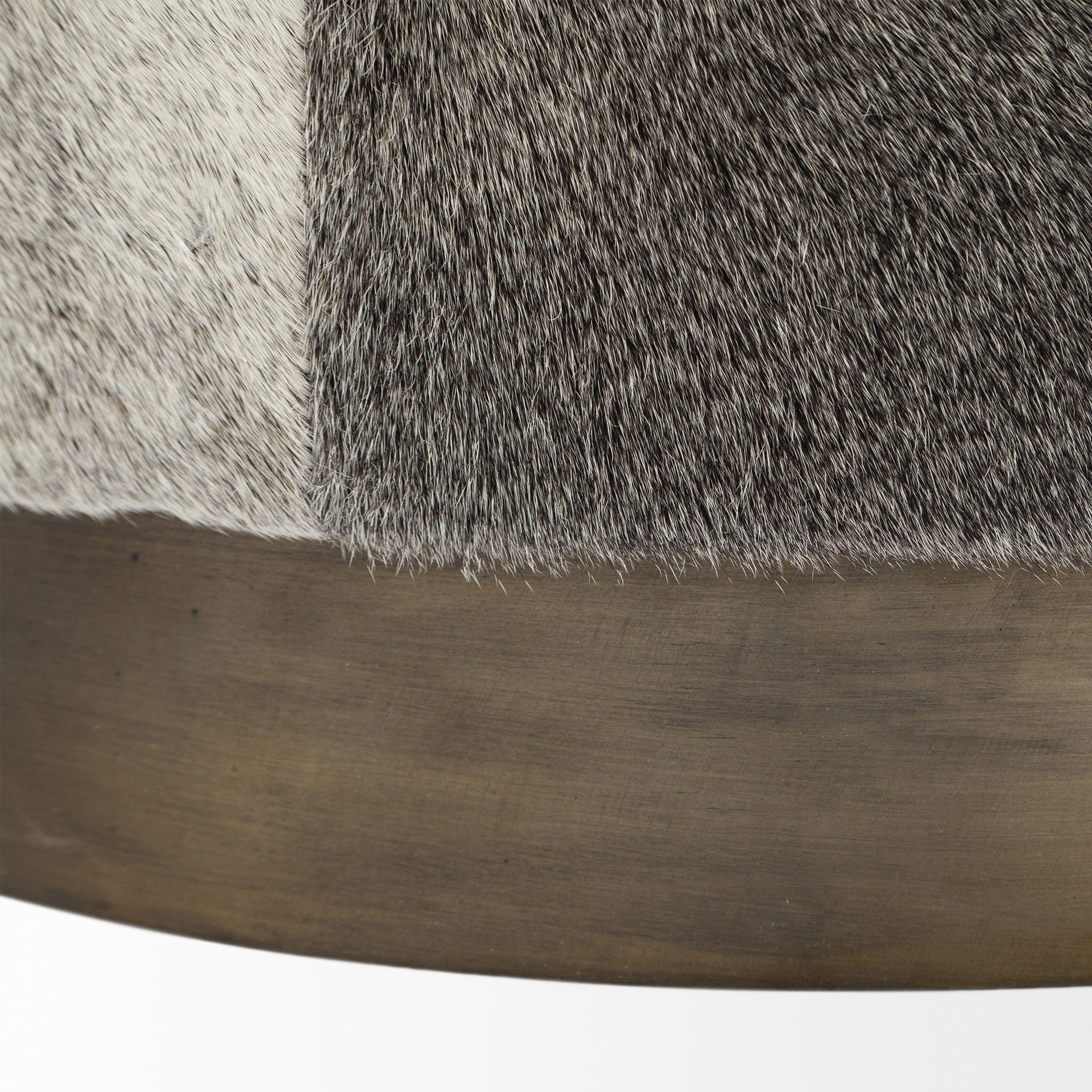 Zahavi I 23'H grey-toned hair-on-hide ottoman large image 