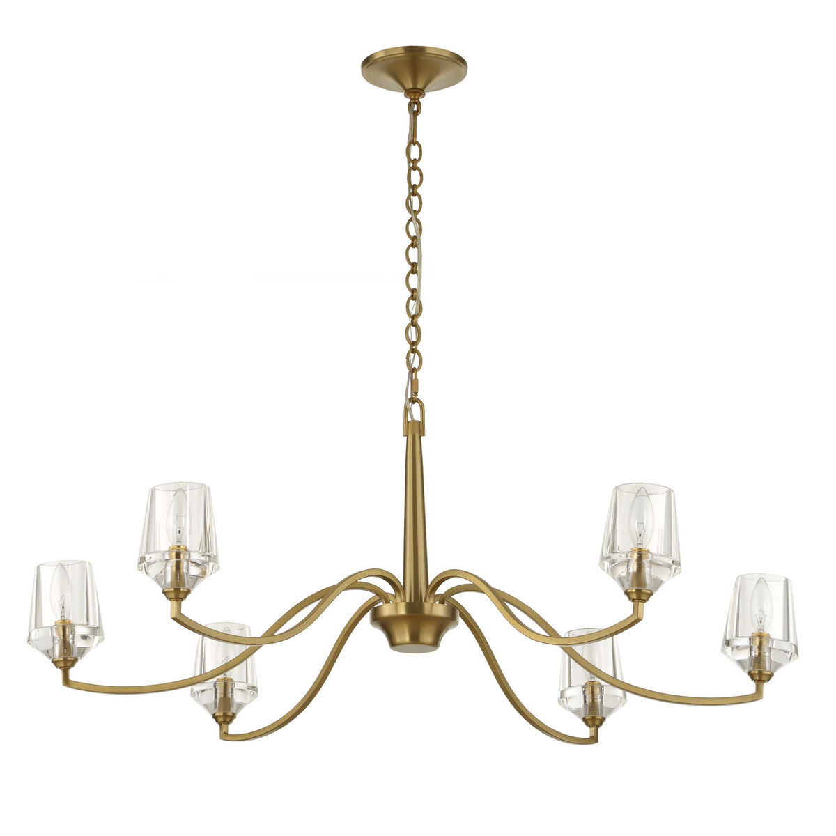 Barcelona 6 Light Brass Chandelier, Pendant by Uttermost, 15.5" height x 40.25" diameter View 8